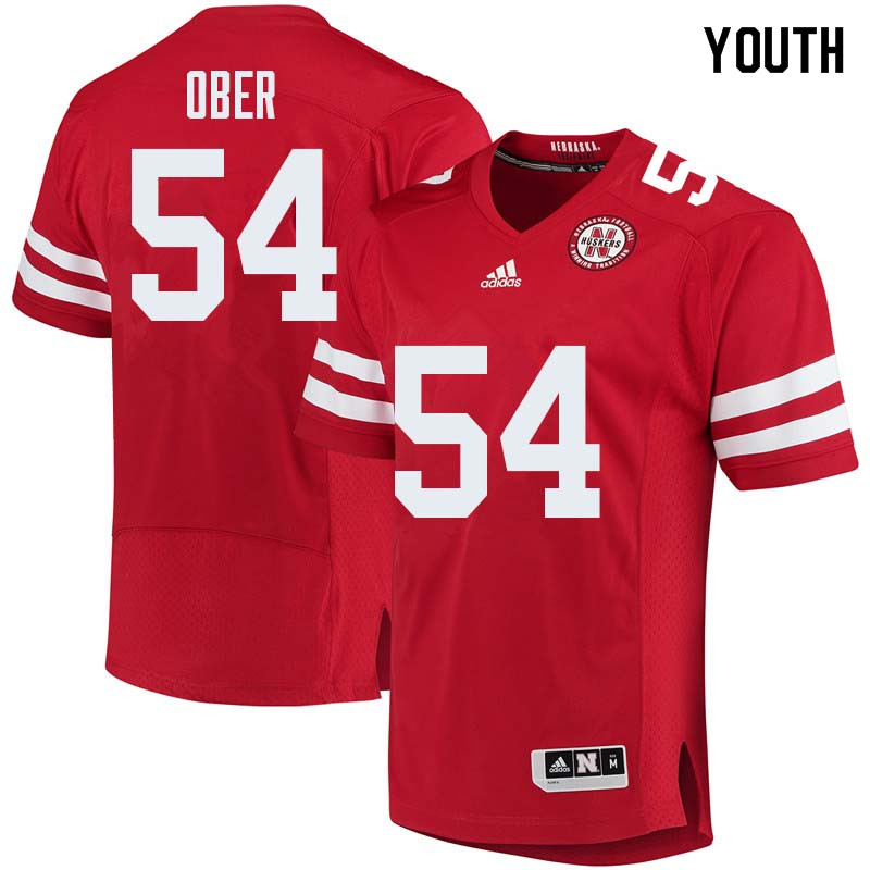 Youth #54 Jordan Ober Nebraska Cornhuskers College Football Jerseys Sale-Red